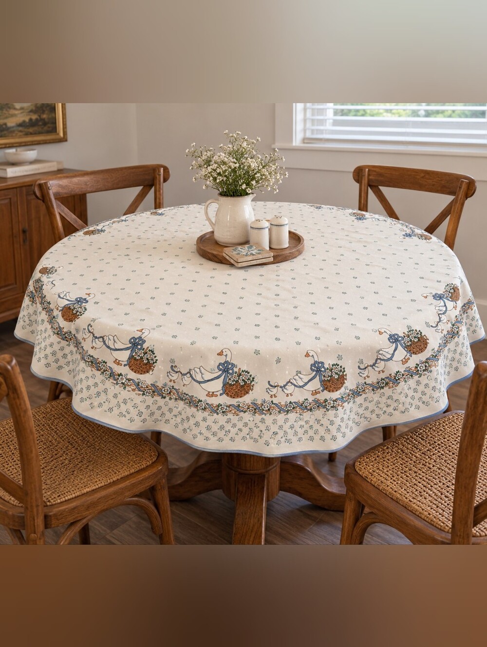 Vintage Mother Goose Round Tablecloth